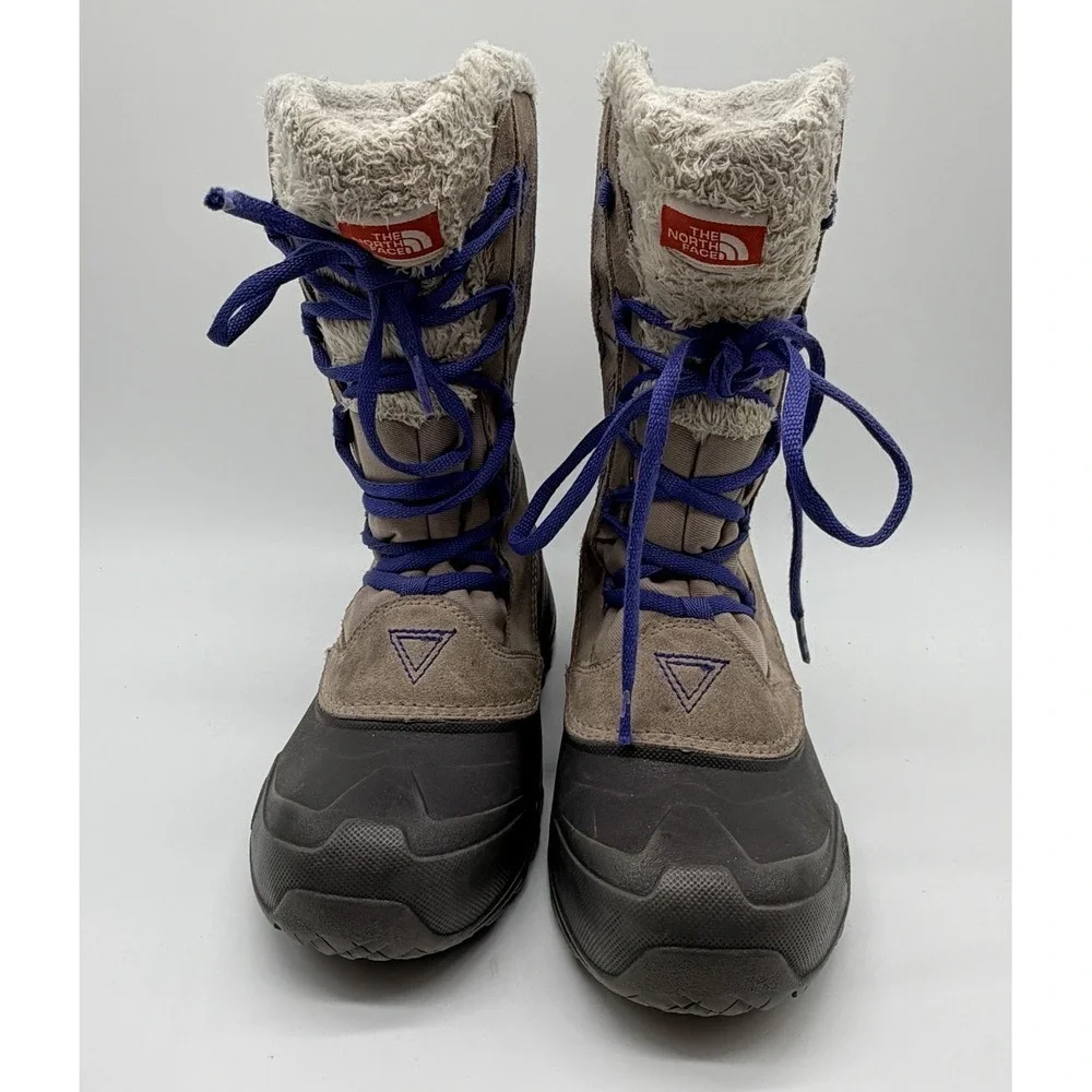 The North Face Shellista Lace II Boot Atmosphere Grey Blue Iris Girl's Sz 5 Snow